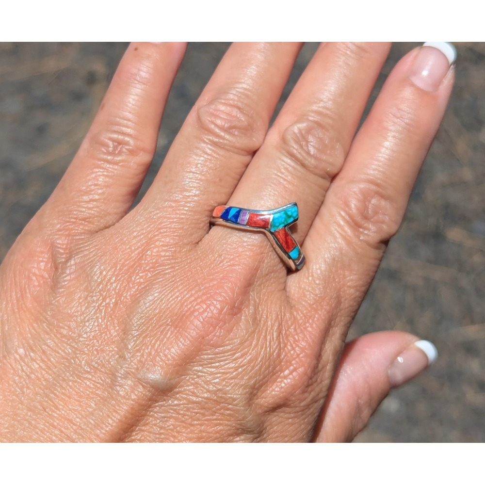 Navajo Handmade Silver Ring Turquoise Signed Native American Jewelry 9 *** - Picture 8 of 11